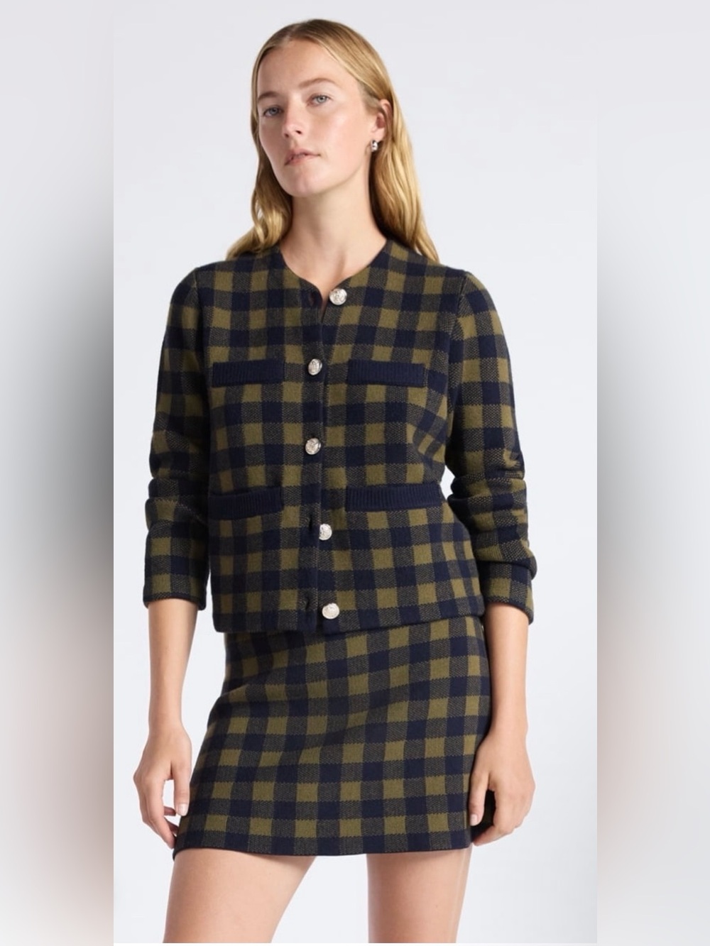 NEW!! Free Assembly Plaid Knit Skirt